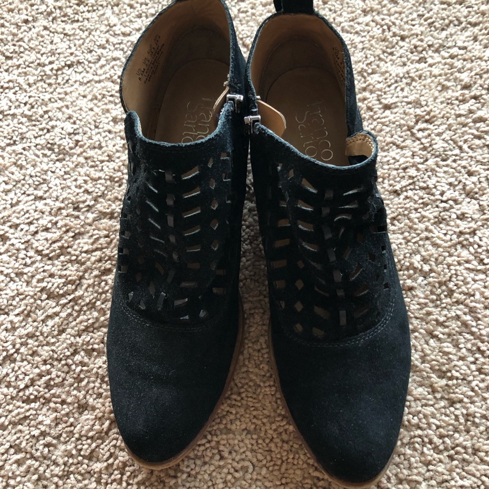Franco Sarto black sweat leather upper boots size 8.5M